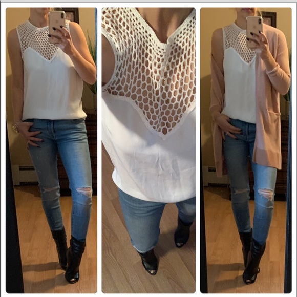 New💕A.L.C,  crochet panel crepe top - Picture 2 of 8